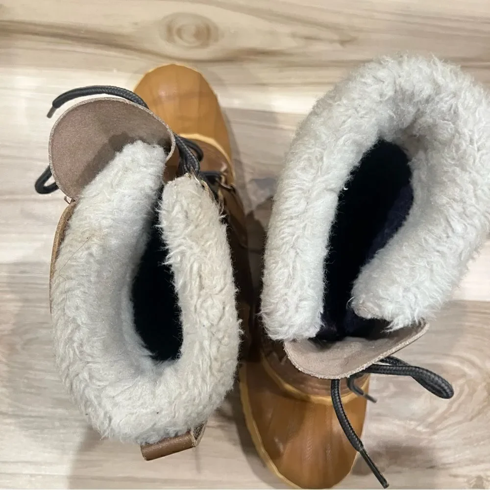 Sorel Manitou Leather and Wool Blend Inserts Winter Duck Boots Men’s 6